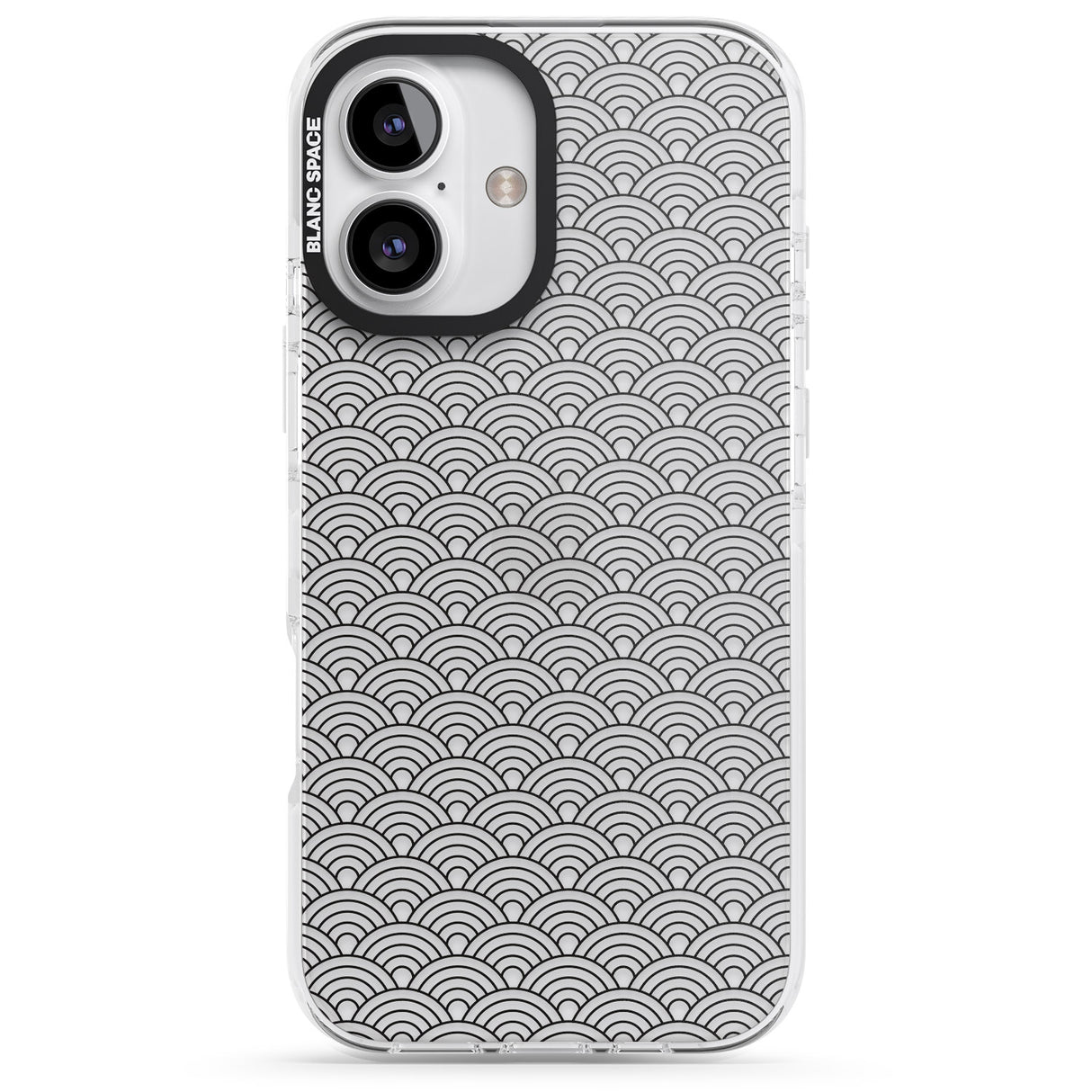 iPhone 16 Pro Max Abstract Lines: Scalloped Pattern Black Impact Phone Case