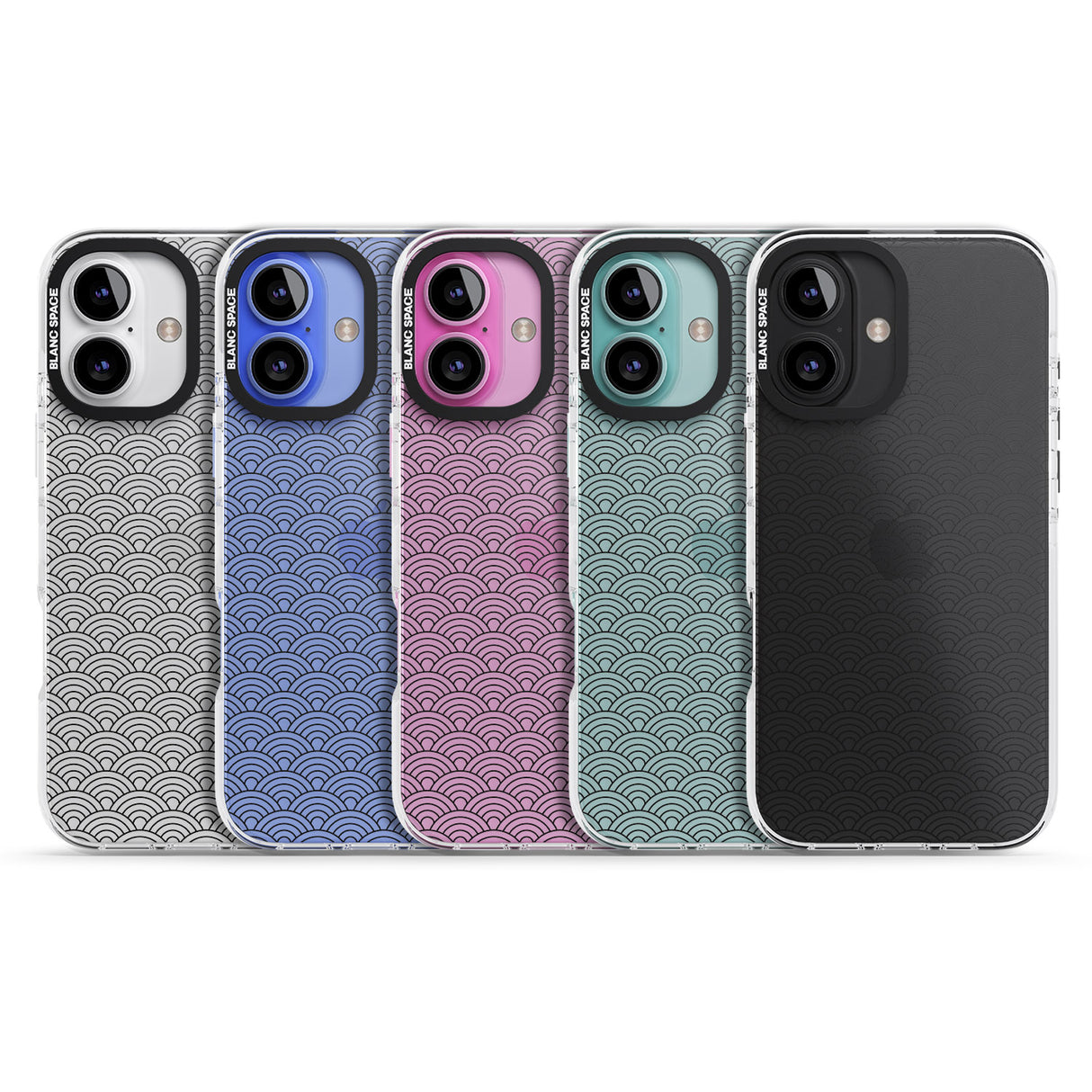 iPhone 16 Pro Max Abstract Lines: Scalloped Pattern Black Impact Phone Case