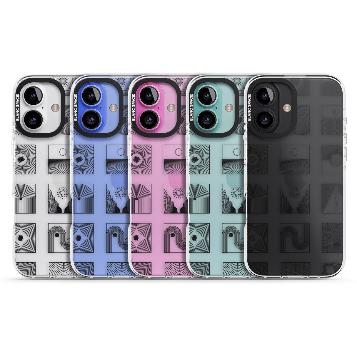 iPhone 16 Pro Max Abstract Lines: Mixed Pattern #2 Black Impact Phone Case