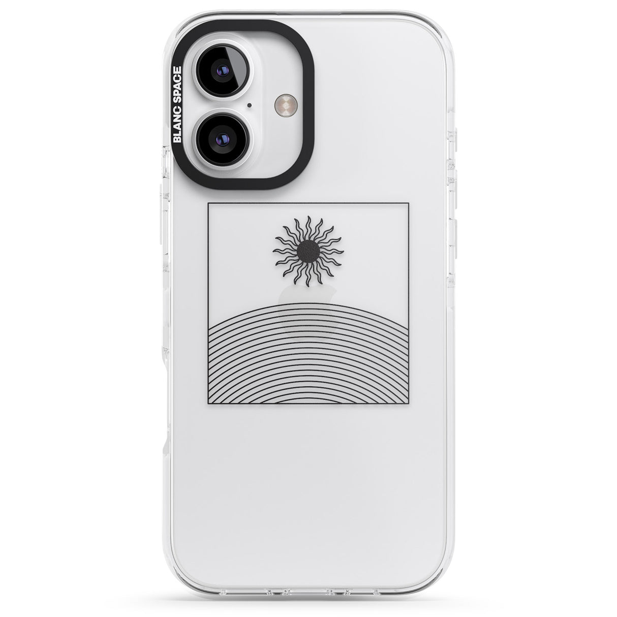 iPhone 16 Pro Max Framed Linework: Rising Sun Black Impact Phone Case