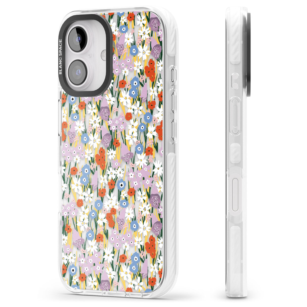 iPhone 16 Pro Max Energetic Floral Mix: Transparent Black Impact Phone Case