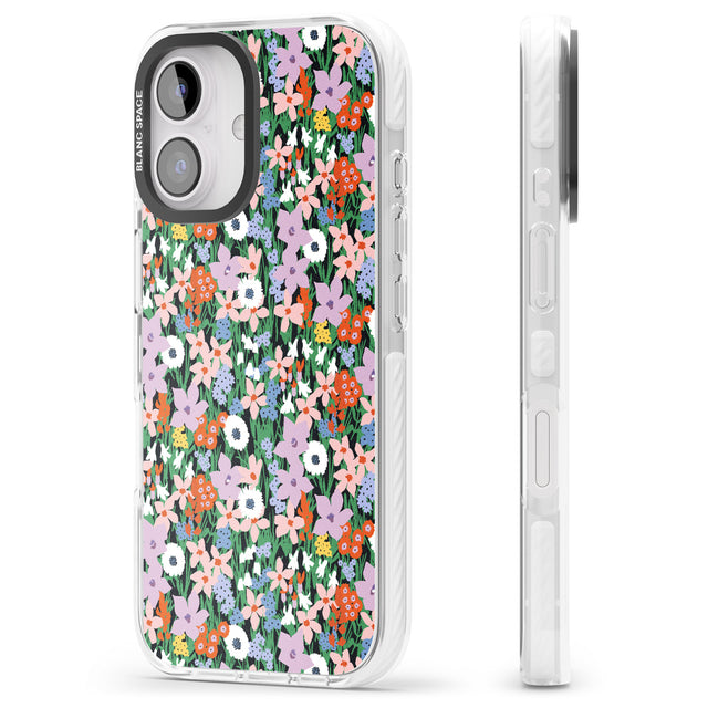 iPhone 16 Pro Max Jazzy Floral Mix: Solid Black Impact Phone Case