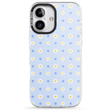 iPhone 16 Pro Max Pale Blue Daisies Black Impact Phone Case