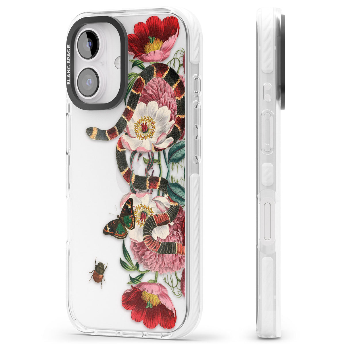 iPhone 16 Pro Max Floral Snake Black Impact Phone Case