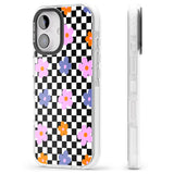 iPhone 16 Pro Max Checkered Blossom Black Impact Phone Case