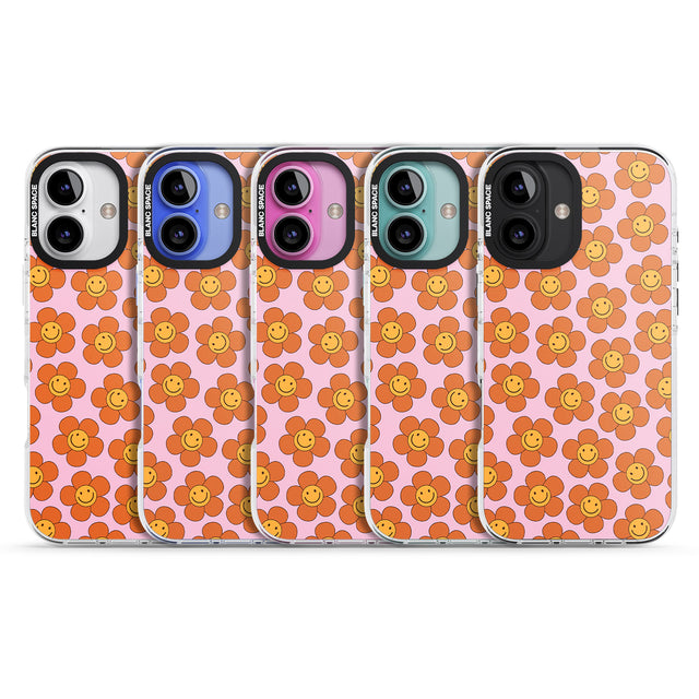 iPhone 16 Pro Max Floral Smiles Black Impact Phone Case