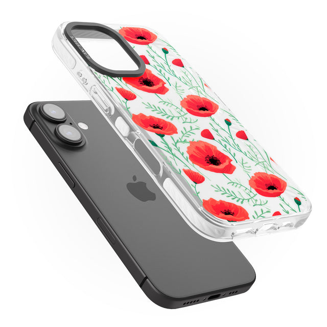 iPhone 16 Pro Max Poppy Garden Black Impact Phone Case