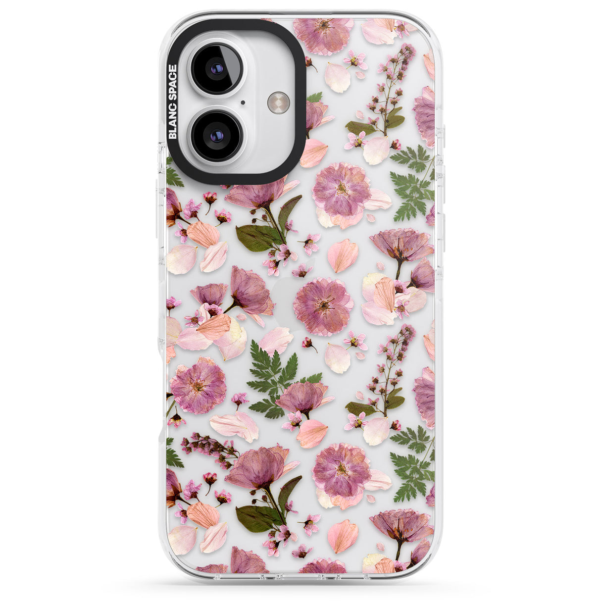 iPhone 16 Pro Max Floral Menagerie Transparent Design Black Impact Phone Case