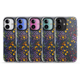 iPhone 16 Pro Max Wildflower & Leaves Cluster Design - Navy Black Impact Phone Case