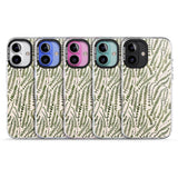 iPhone 16 Pro Max Fern Leaf Pattern Design - Cream Black Impact Phone Case