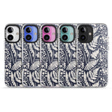 iPhone 16 Pro Max Wildflowers and Ferns on Navy Black Impact Phone Case