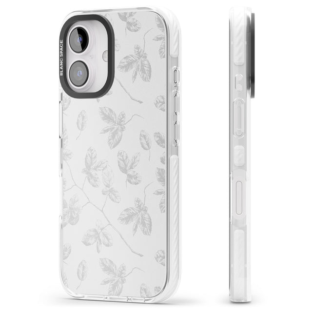 iPhone 16 Pro Max Grey Branches Vintage Botanical Black Impact Phone Case