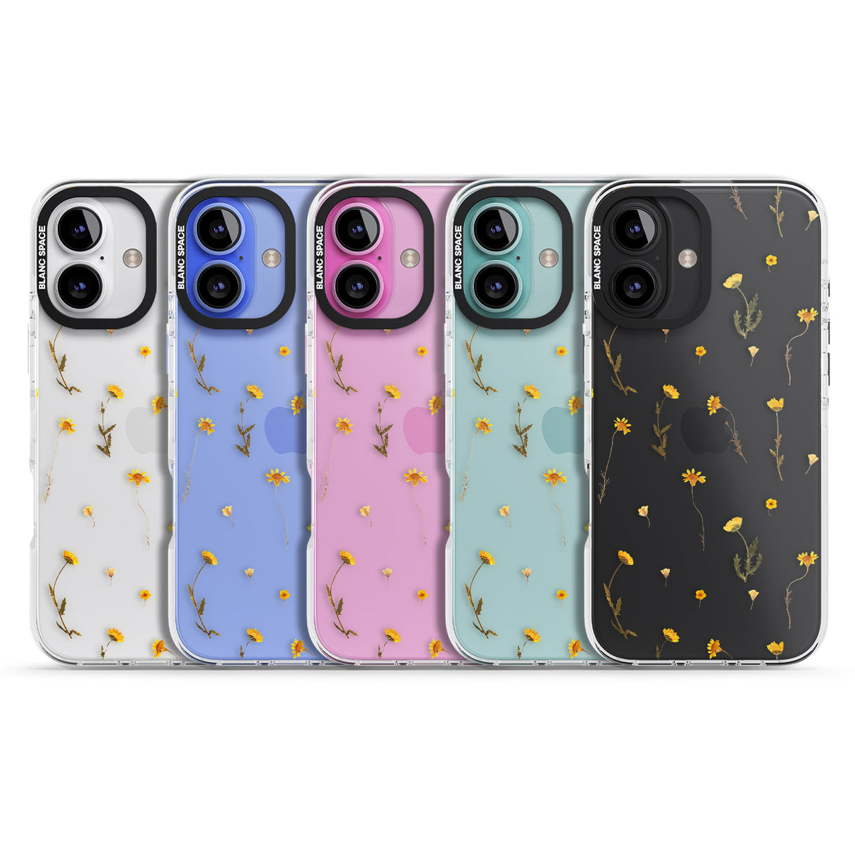 iPhone 16 Pro Max Mixed Yellow Flowers - Dried Flower-Inspired Black Impact Phone Case