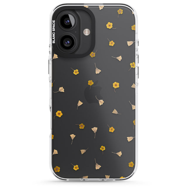 iPhone 16 Pro Max Small Flower Mix - Dried Flower-Inspired Design Black Impact Phone Case