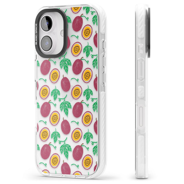 iPhone 16 Pro Max Passion Fruit Pattern Black Impact Phone Case