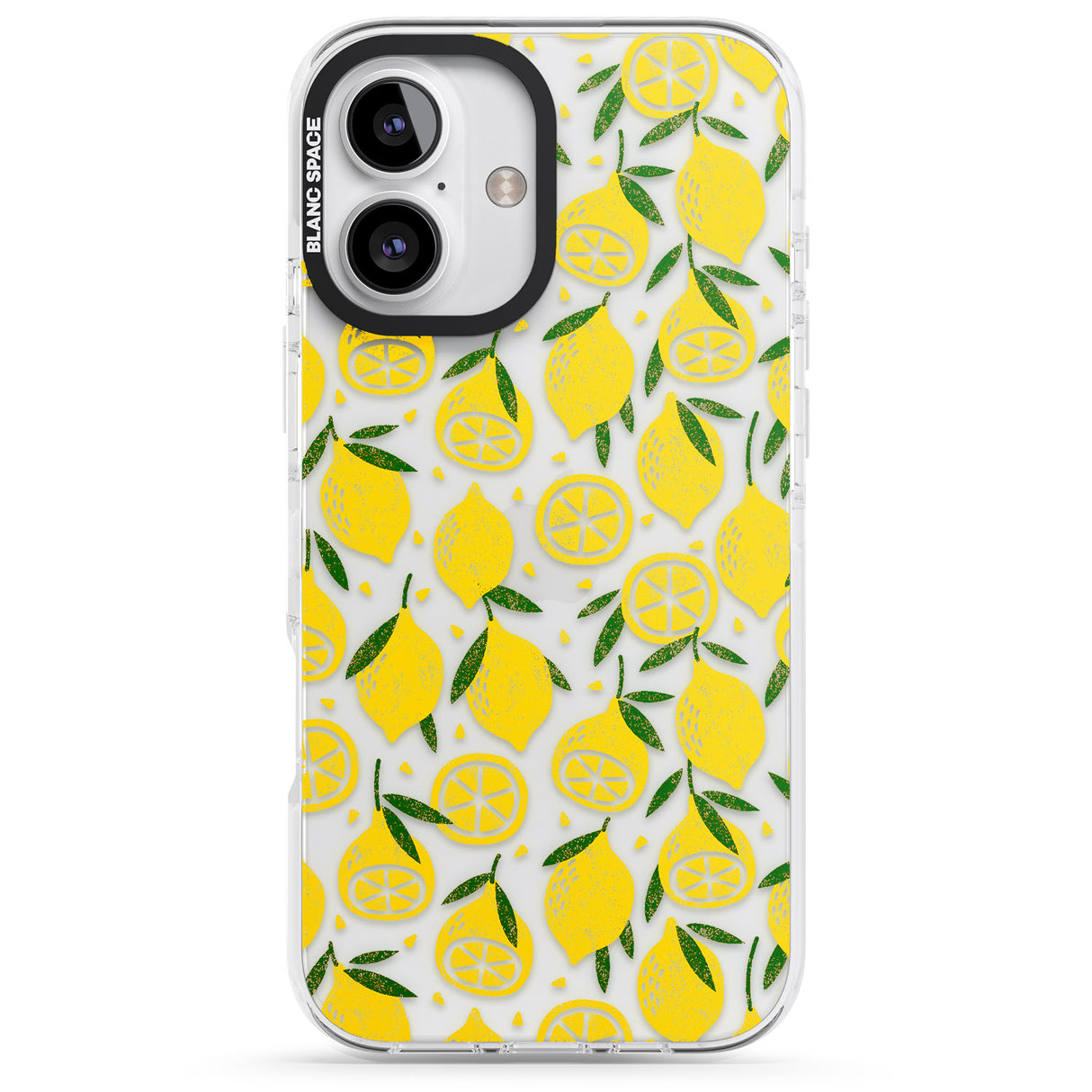 iPhone 16 Pro Max Bright Lemon Fruity Pattern Black Impact Phone Case