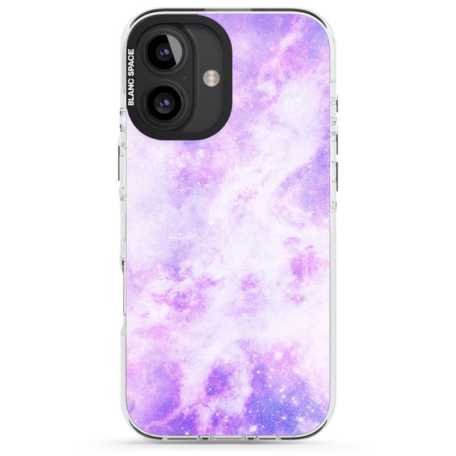 iPhone 16 Pro Max Purple Galaxy Pattern Design Black Impact Phone Case