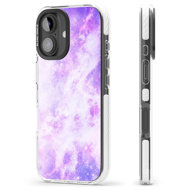 iPhone 16 Pro Max Purple Galaxy Pattern Design Black Impact Phone Case