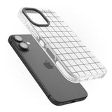 iPhone 16 Pro Max Simplistic Large Grid Pattern Black (Transparent) Black Impact Phone Case