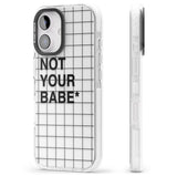 iPhone 16 Pro Max Grid Pattern Not Your Babe Black Impact Phone Case