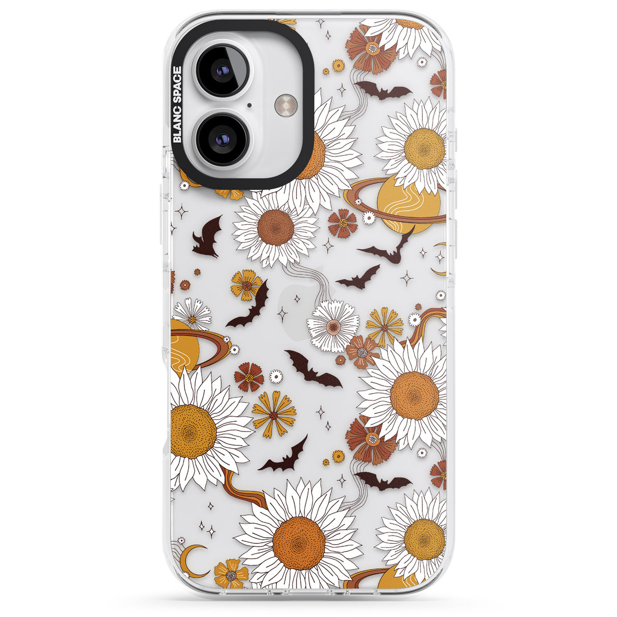 iPhone 16 Pro Max Halloween Bats and Planets Black Impact Phone Case