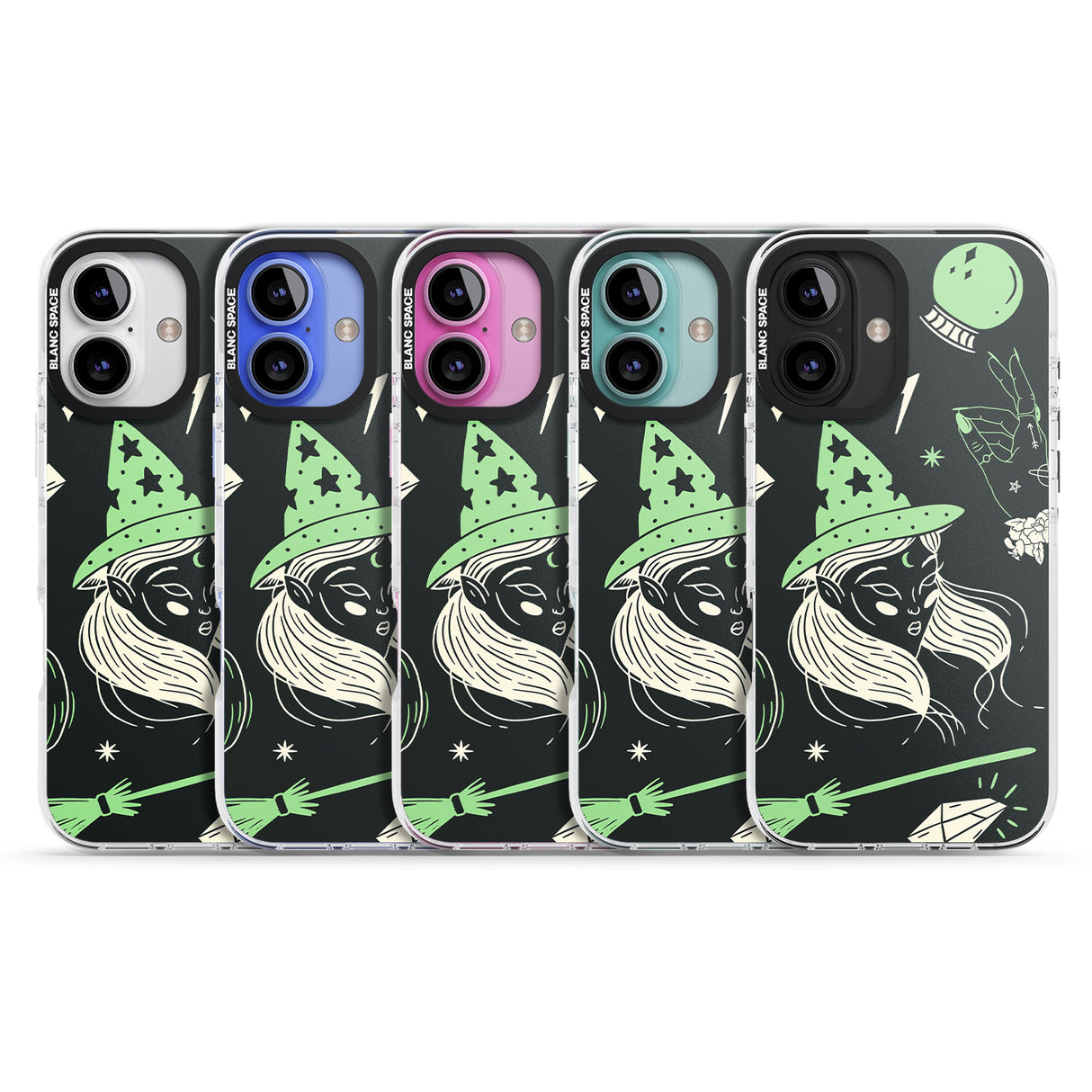 iPhone 16 Pro Max Astrology Witch Pattern Black Impact Phone Case