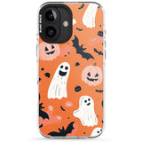 Orange Halloween Pattern Impact Phone Case for iPhone 16, iPhone 16 Plus