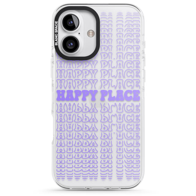 iPhone 16 Pro Max Happy Place (Purple) Black Impact Phone Case + Magsafe