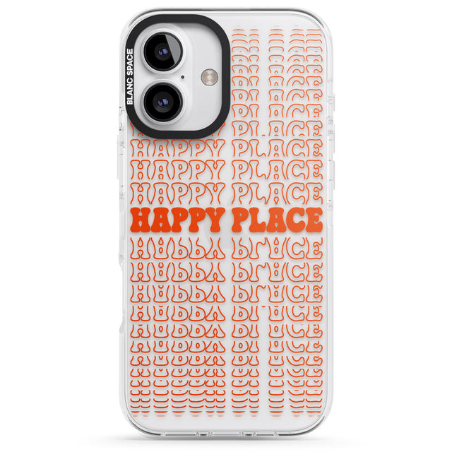 iPhone 16 Pro Max Happy Place (Orange) Black Impact Phone Case + Magsafe