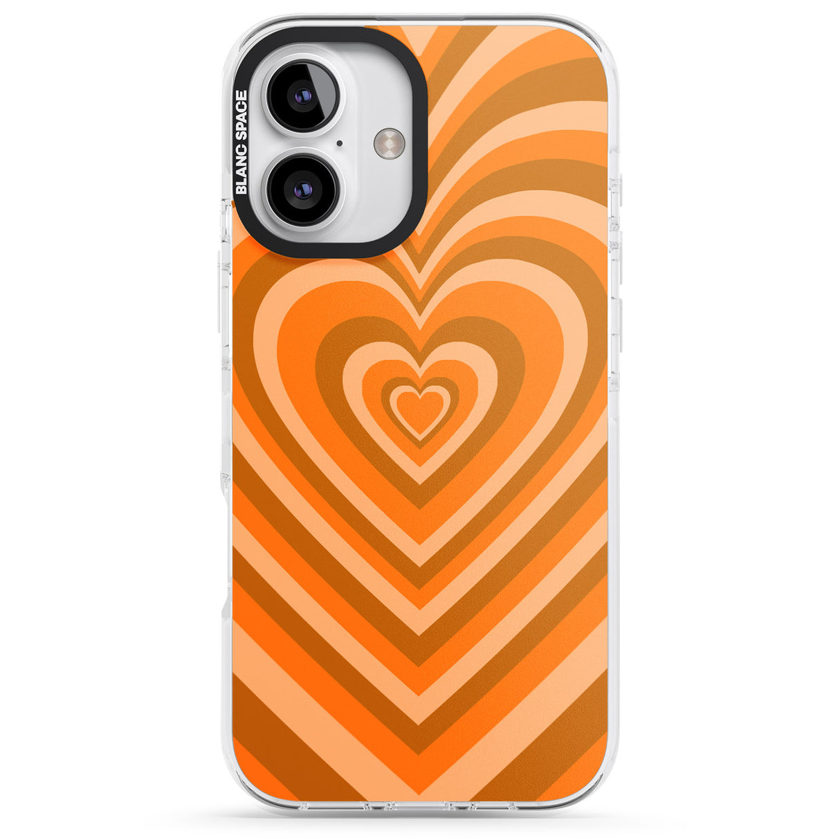 iPhone 16 Pro Max Orange Heart Illusion Black Impact Phone Case