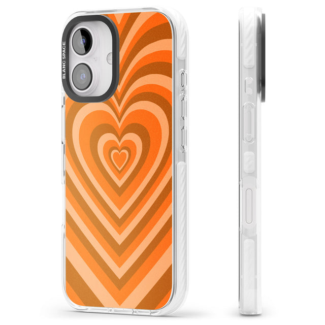 iPhone 16 Pro Max Orange Heart Illusion Black Impact Phone Case