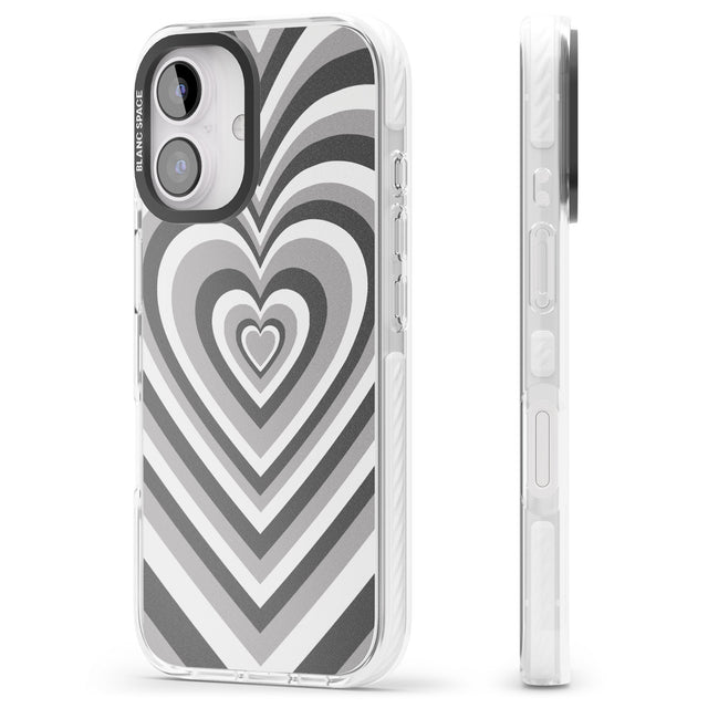 iPhone 16 Pro Max Monochrome Heart Illusion Black Impact Phone Case