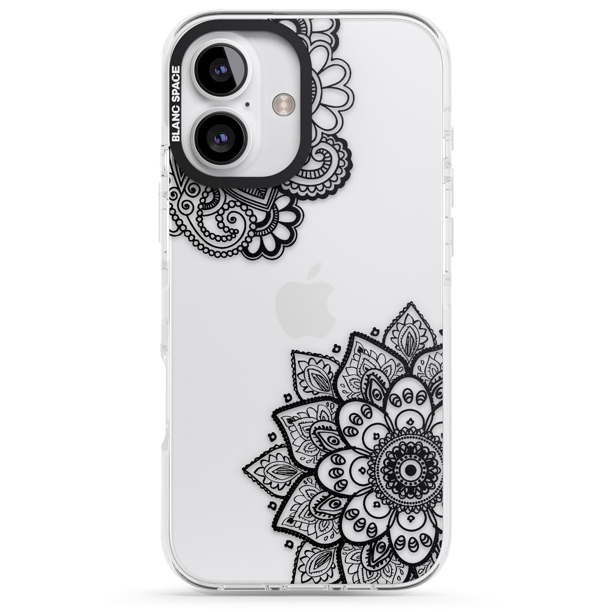 iPhone 16 Pro Max Black Henna Florals Black Impact Phone Case