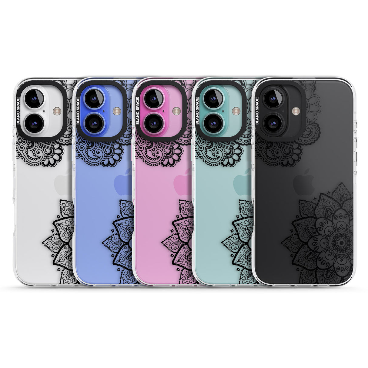 iPhone 16 Pro Max Black Henna Florals Black Impact Phone Case