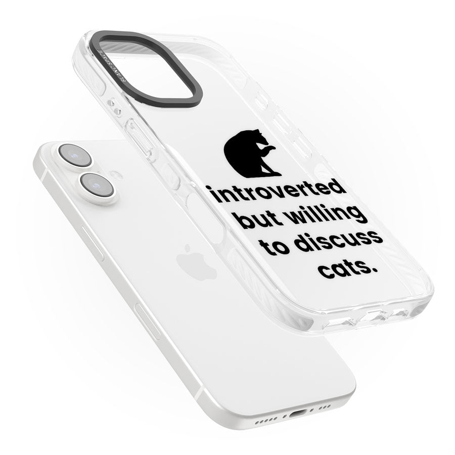 Introverted But Willing To Discuss Cats Impact Phone Case for iPhone 16, iPhone 16 Plus