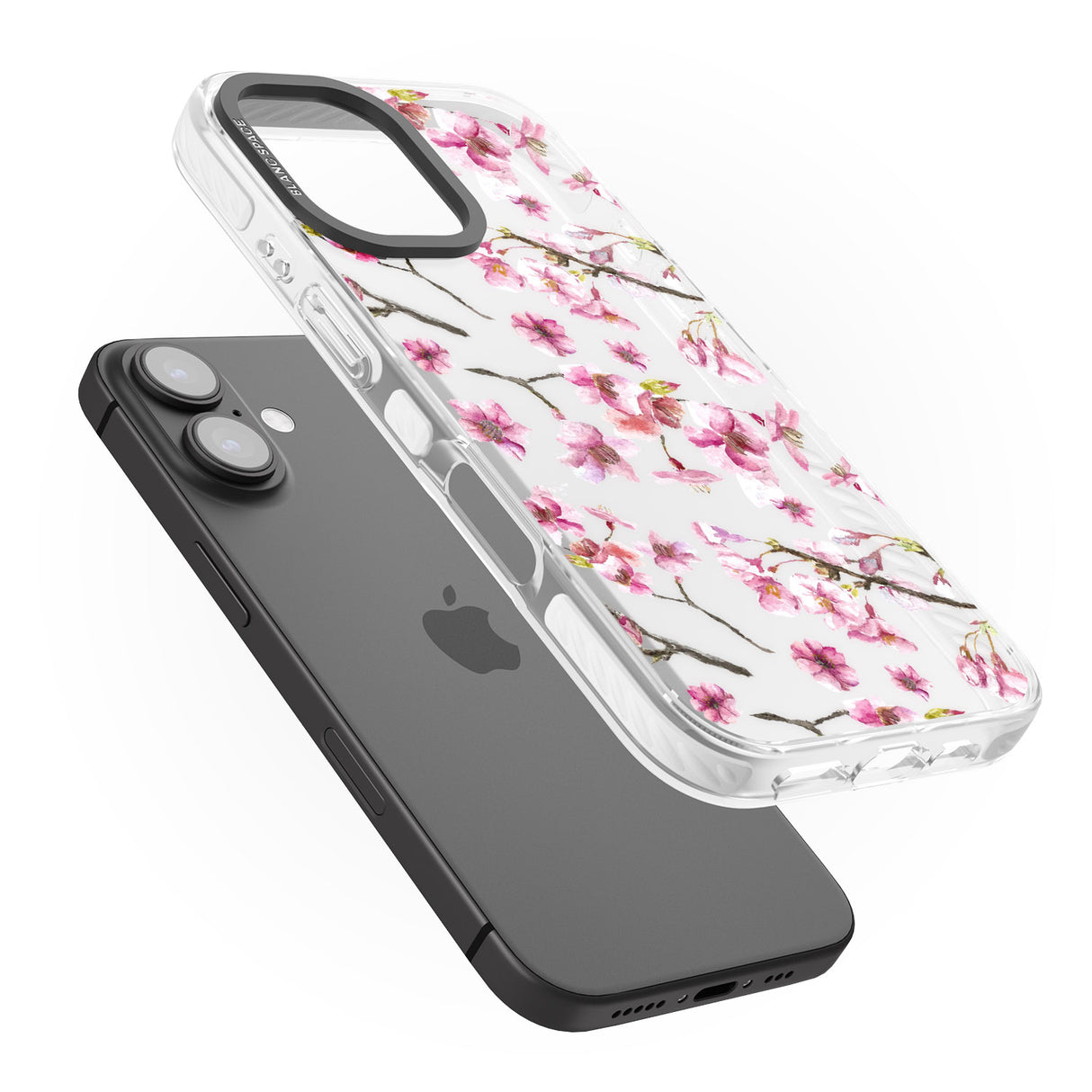 iPhone 16 Pro Max Sakura Watercolour Black Impact Phone Case