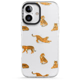 iPhone 16 Pro Max Clear Tiger Jungle Cat Pattern Black Impact Phone Case