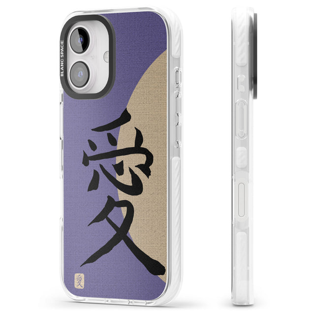 Vintage Japanese Kanji - Love Impact Phone Case for iPhone 16, iPhone 16 Plus