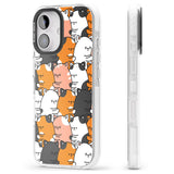 iPhone 16 Pro Max Spooning Cats Kawaii Pattern Black Impact Phone Case