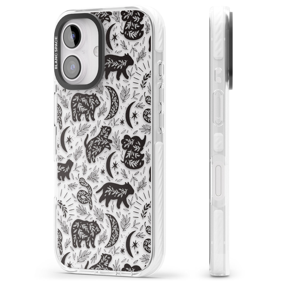 iPhone 16 Pro Max Leafy Bears Black Impact Phone Case