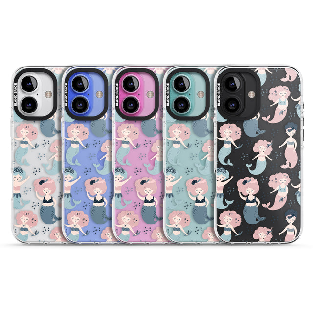 iPhone 16 Pro Max Under The Sea Mermaids (Clear) Black Impact Phone Case