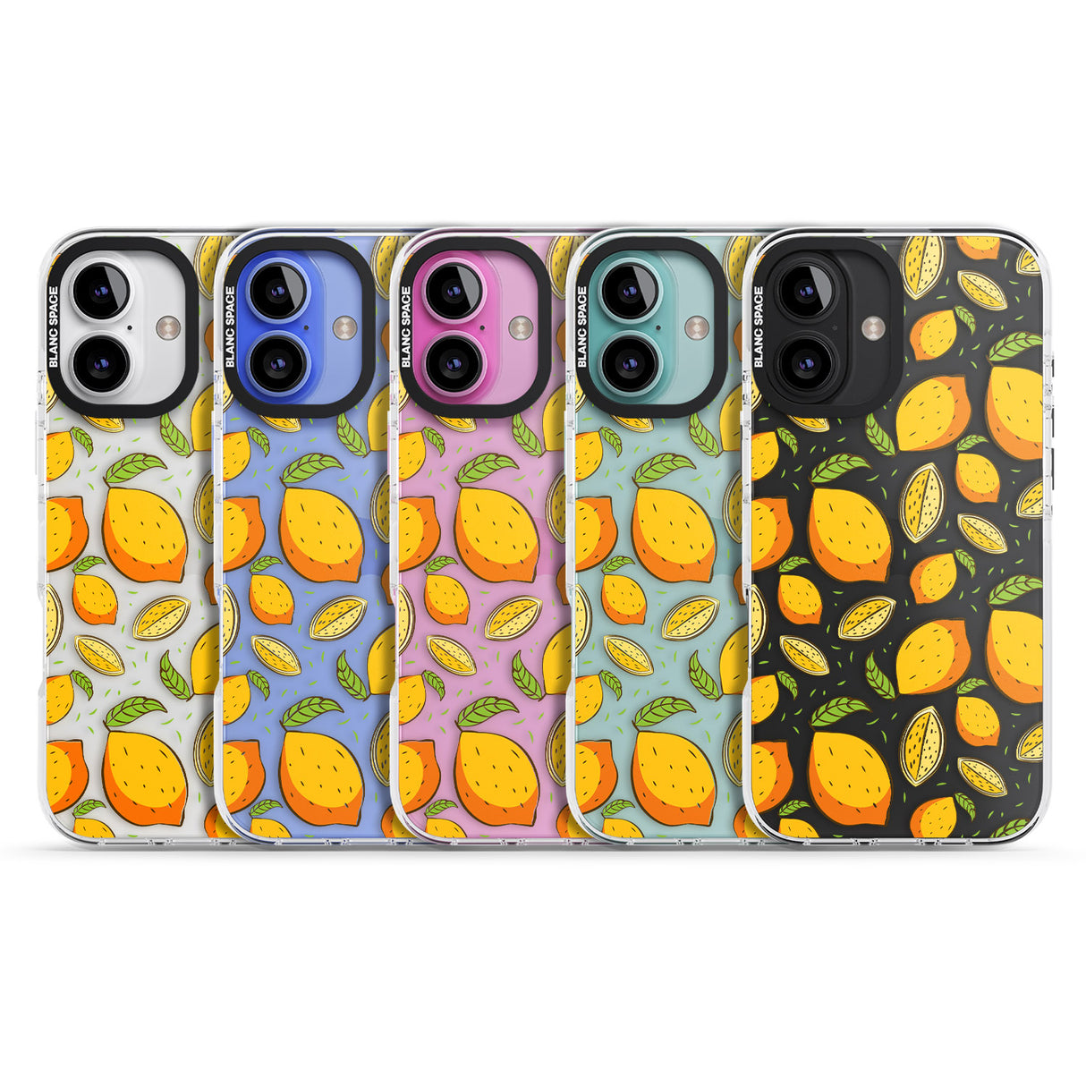 iPhone 16 Pro Max Lemon Pattern Black Impact Phone Case