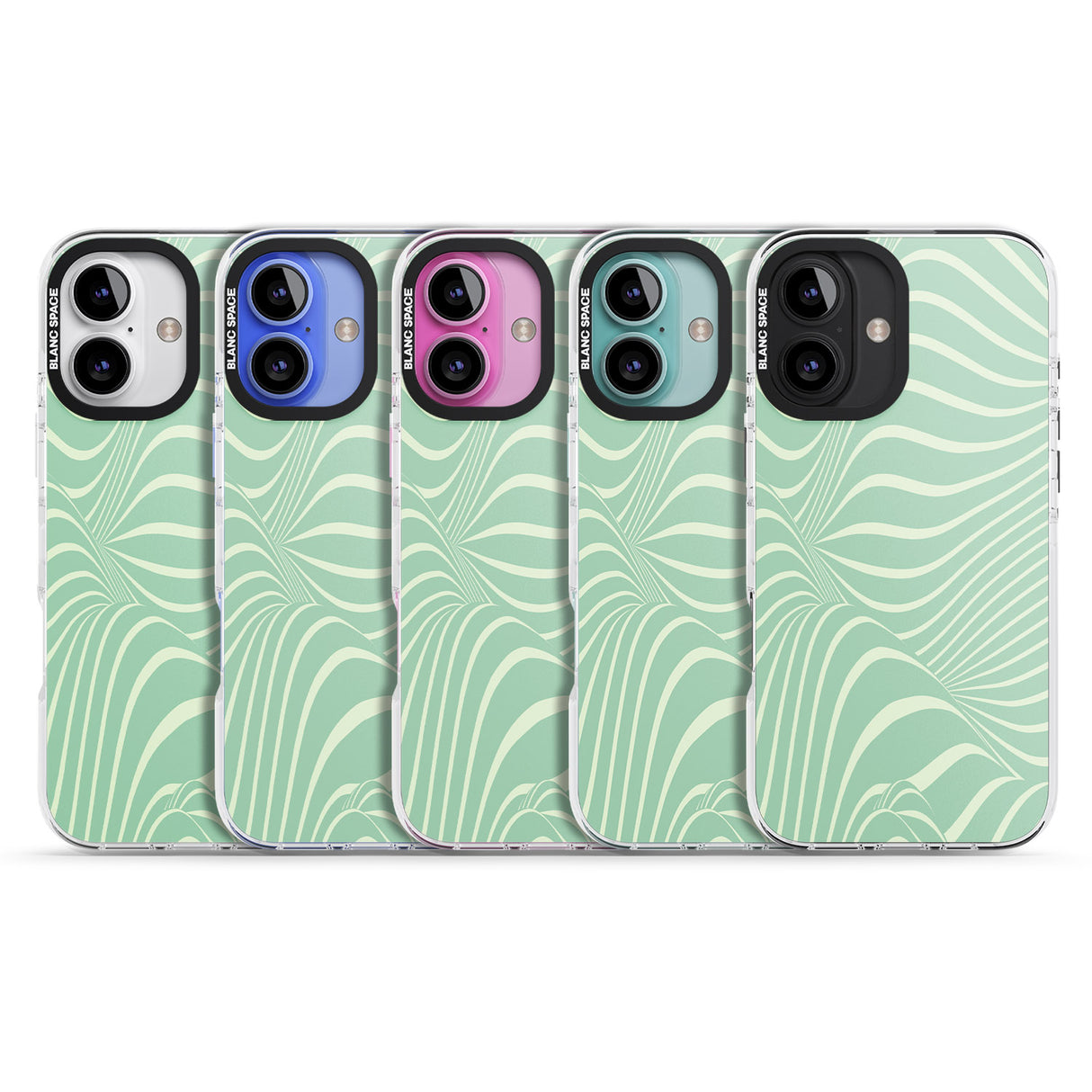 iPhone 16 Pro Max Mint Green Distorted Line Black Impact Phone Case