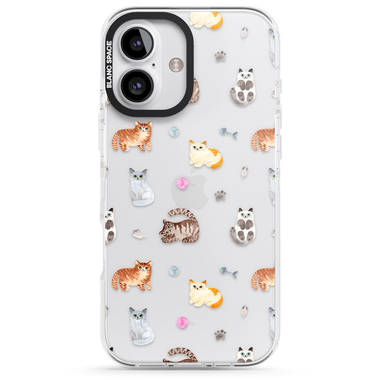 iPhone 16 Pro Max Cats with Toys - Clear Black Impact Phone Case