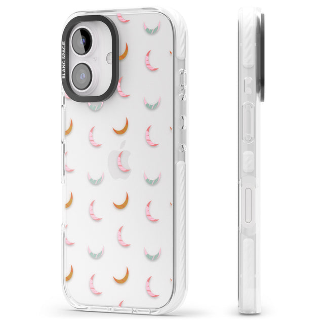 iPhone 16 Pro Max Colourful Crescent Moons Black Impact Phone Case