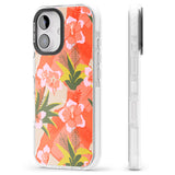 iPhone 16 Pro Max Hawaiian Flowers Abstract Pattern Black Impact Phone Case