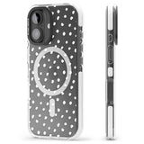 iPhone 16 Pro Max Messy White Dot Pattern Black Impact Phone Case