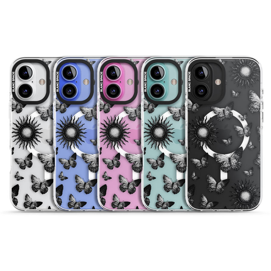 Butterflies & Suns Impact Magsafe Phone Case for iPhone 16, iPhone 16 Plus