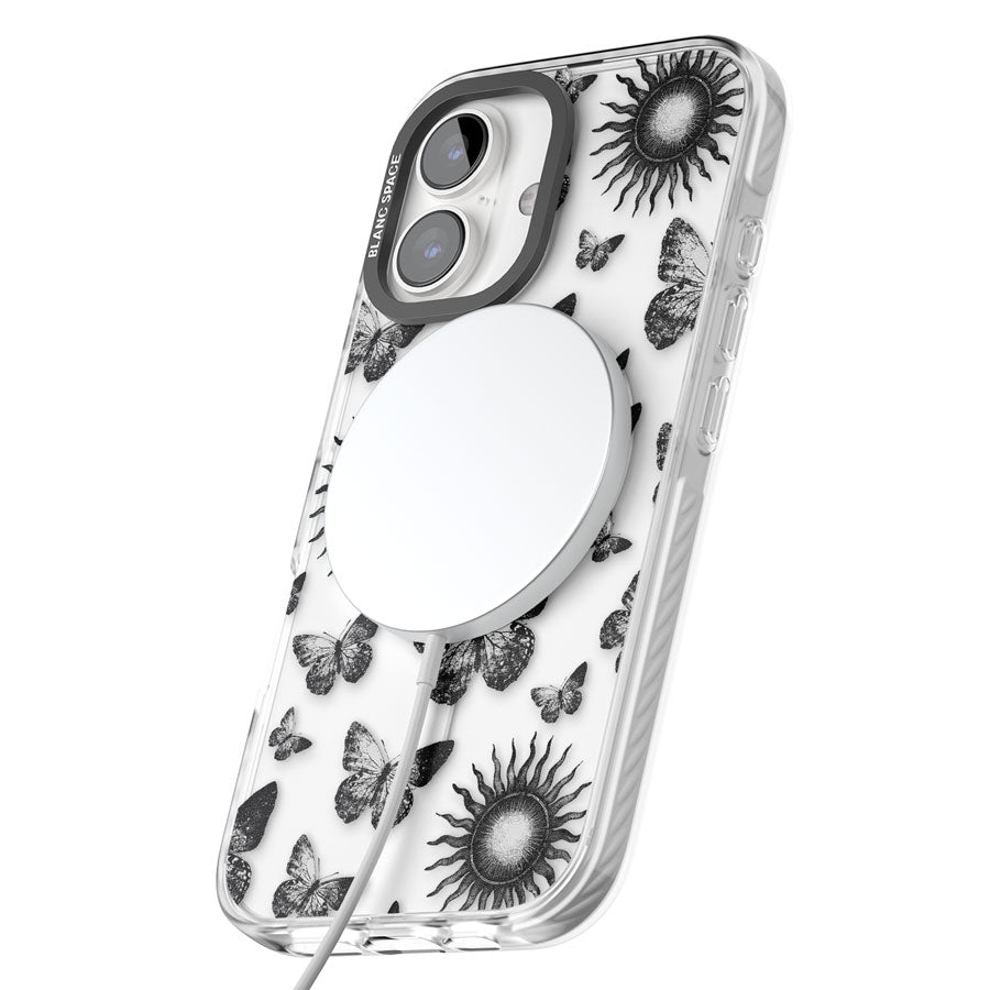 Butterflies & Suns Impact Magsafe Phone Case for iPhone 16, iPhone 16 Plus