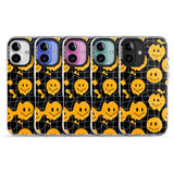 iPhone 16 Pro Max Acid Face Grid Pattern Black Impact Phone Case